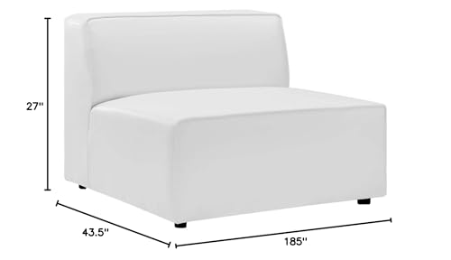 Vegan Leather 5-Piece Sectional Sofa, White P63544