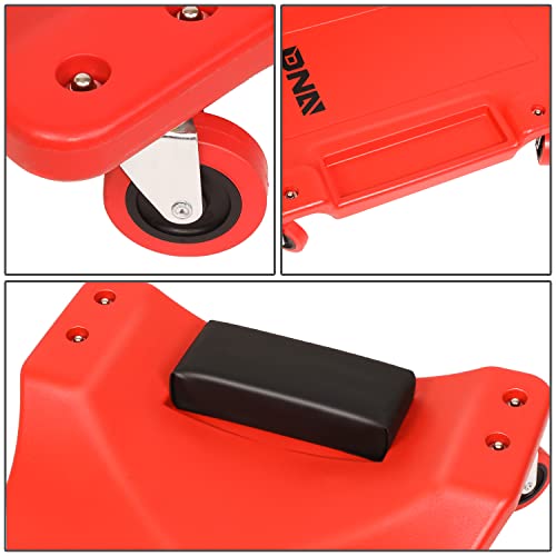 Low Profile Automotive Creeper with Padded Headrest, Red U80837