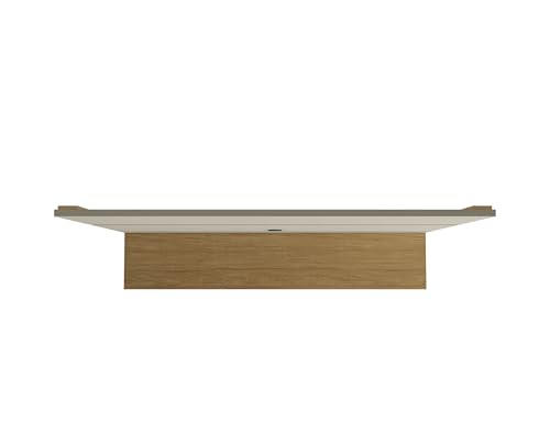 Floating Wall Entertainment Center in Off White and Cinnamon G287365