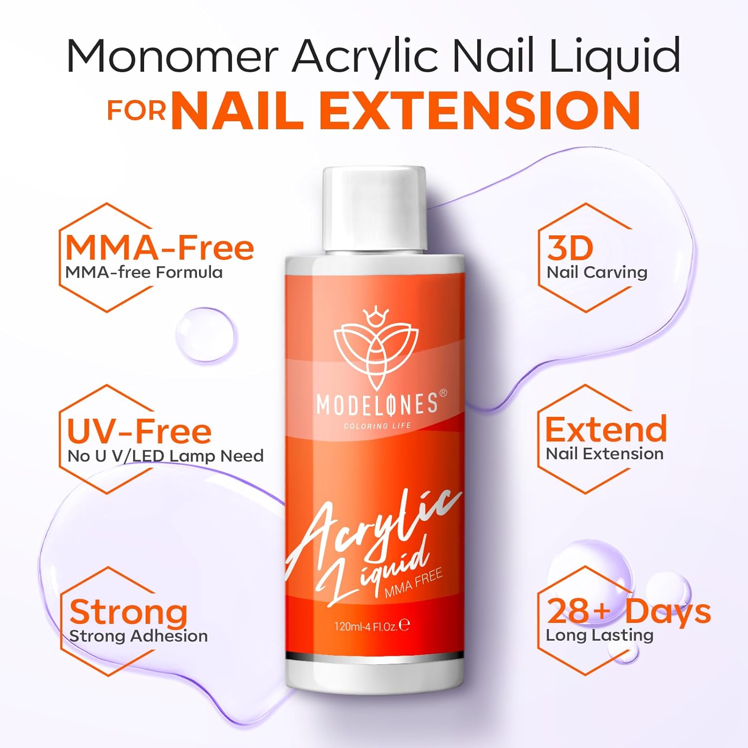 4 oz Acrylic Nail Liquid for Acrylic Powder, MMA Free Y908