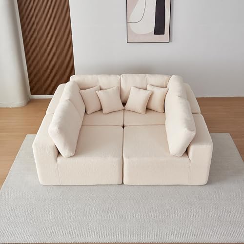 Modular U-Shaped Sectional Sofa with Chaise, 5-Seat, Gray M21240