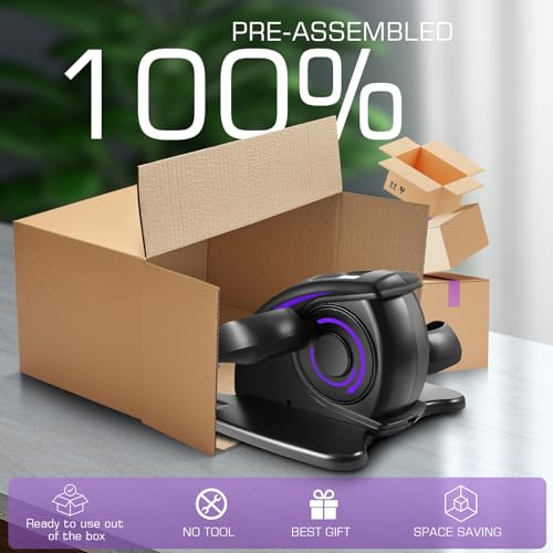 Under Desk Elliptical Machine with Electric Pedal Exerciser and LCD Display C7386