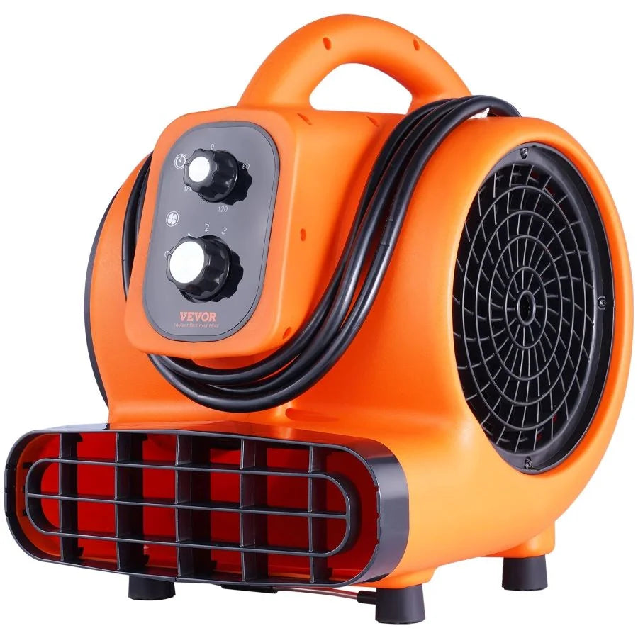 Floor Blower, 1/4 HP, 1000 CFM Air Mover for Drying and Cooling B8269