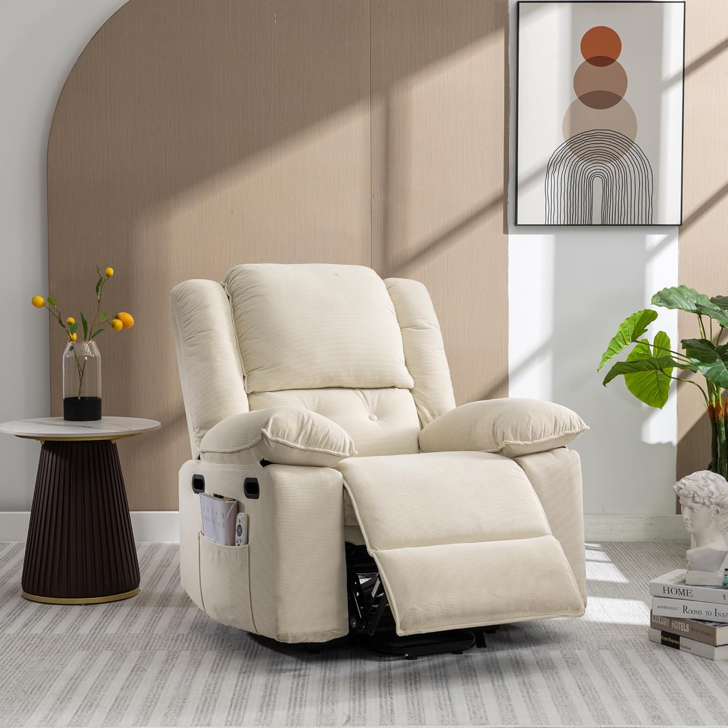 Power Lift Massage Recliner Chair - Beige B692