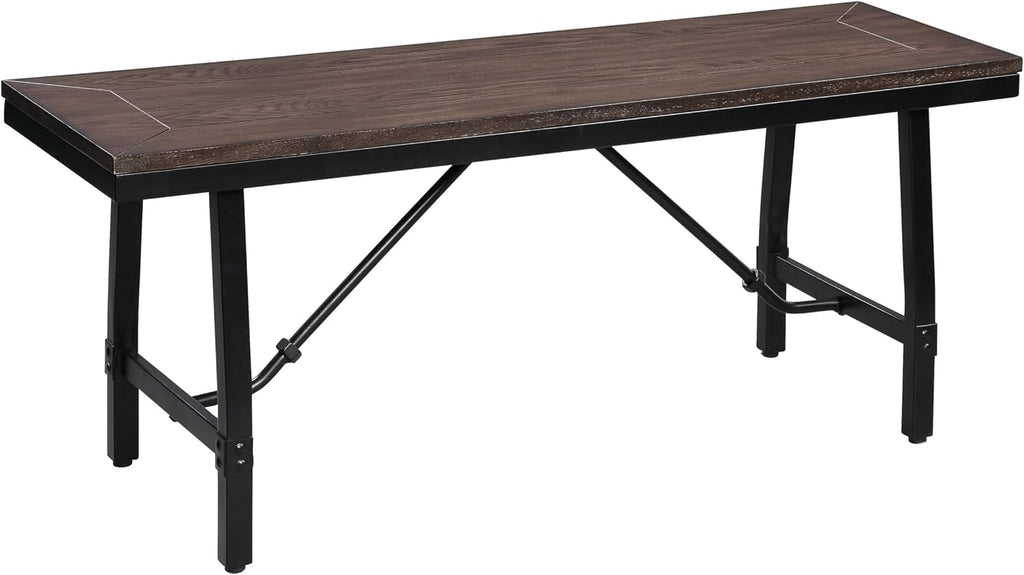 GOWE Oak and Black Rectangle Bench