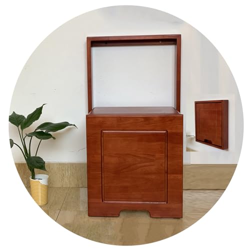 Wall Fold Up Chair Solid Wood Stool 6.8cm Thick Mini Wall Stool 40x40cm Entrance Shoe Changing Stool Porch Wardrobe Balcony Easy to Install (Color : Wood)