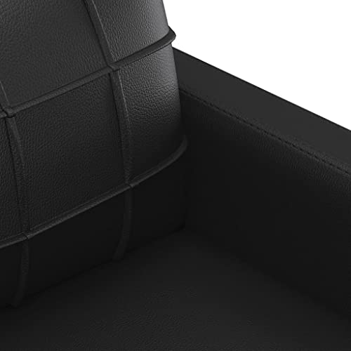 2-Seater Faux Leather Sofa for Living Room, Black S59699