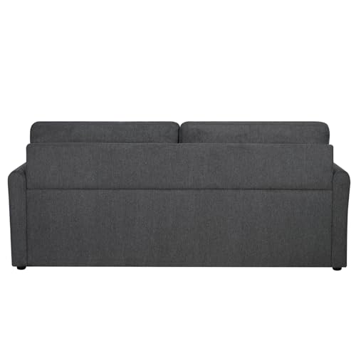 Sleeper Sofa Couch with Pullout Bed, Convertible Queen Size, Dark Grey H2839