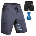 Hiauspor Men's Padded Mountain Bike Shorts MTB Loose Fit Quick Dry Cycling Shorts Biking for Men with 5 Pockets