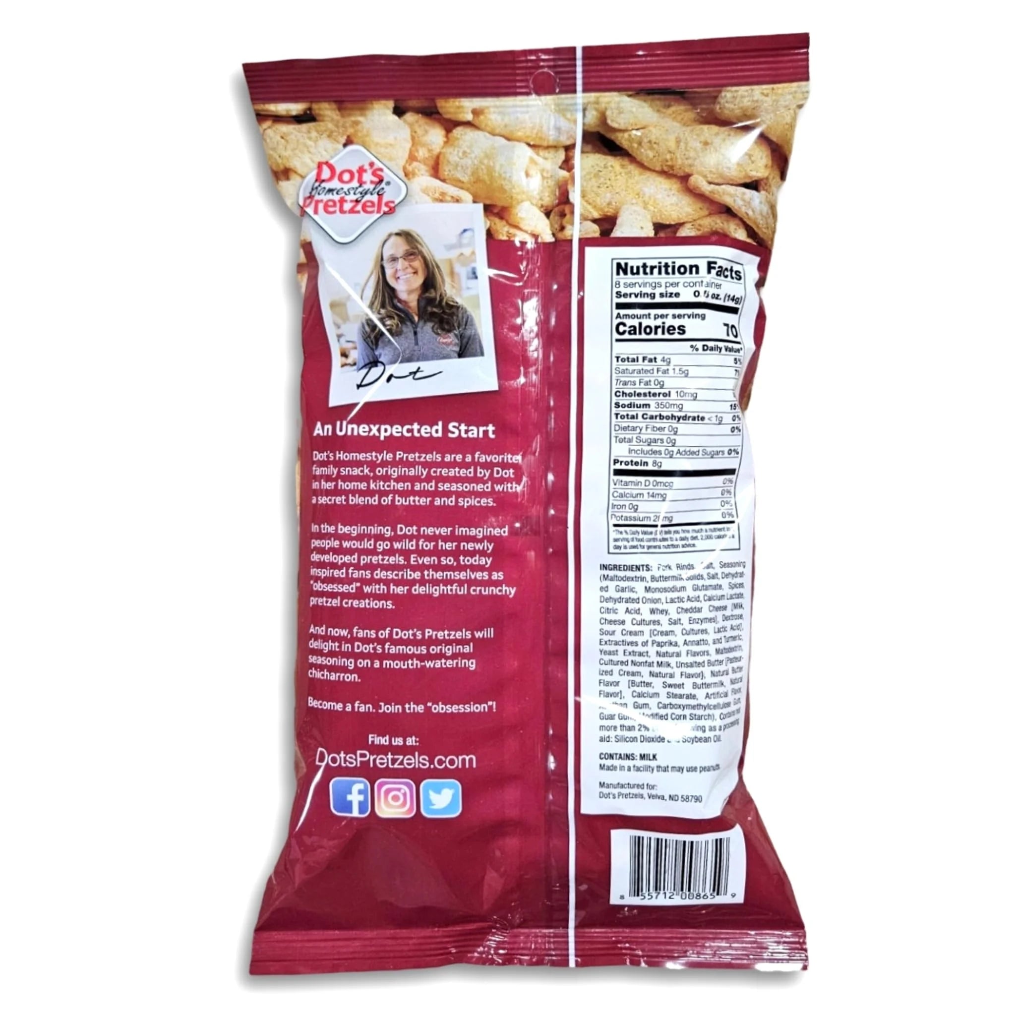 Original Seasoned Fried Pork Rinds, 4 Ounce Bag, Pack of 3 V6244
