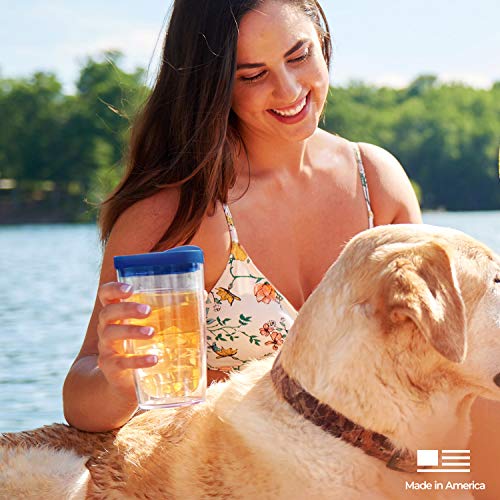 Green Crystal Double Walled Insulated Tumbler Travel Cup, 16oz C6695