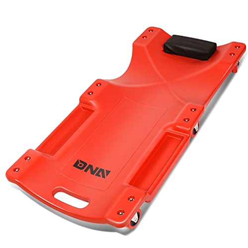 Low Profile Automotive Creeper with Padded Headrest, Red U80837