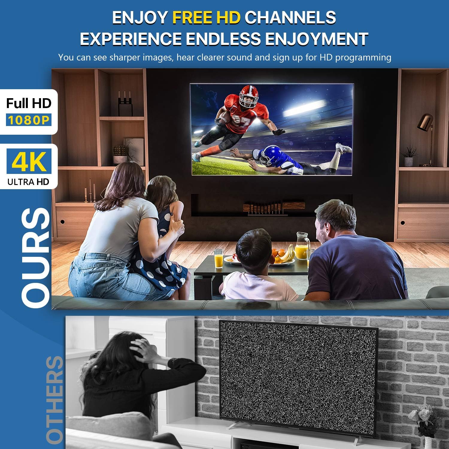 Outdoor TV Antenna Amplified Long Range 4K UHF VHF N795