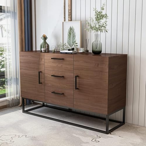 Sideboard Storage Cabinet with Shelves and 2 Doors, White F163628