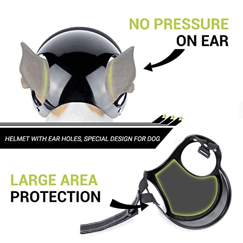 Medium Dog Helmet with Ear Hole for Motorcycle and Outdoor Sports Z938