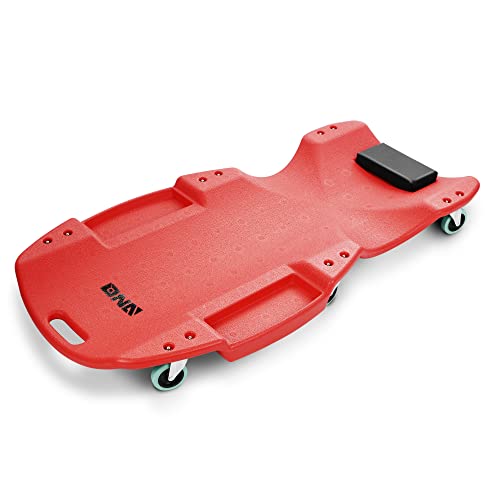 Low Profile Automotive Creeper with Padded Headrest, Red U80837