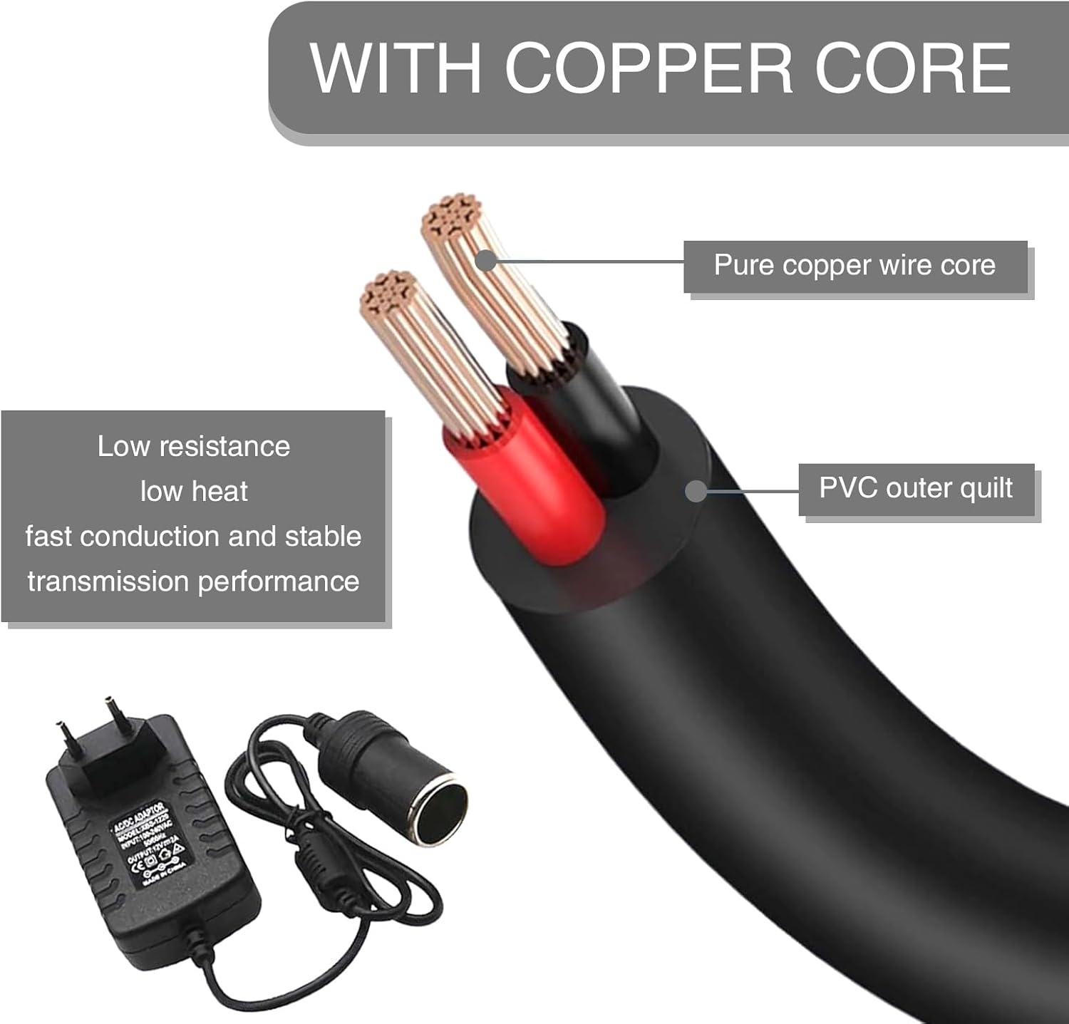 Car Cigarette Lighter Socket Replacement with Power Adapter R32104