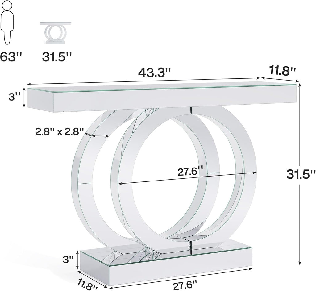 Mirrored Console Table for Entryway, Living Room, Hallway C76804
