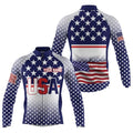 Customized USA Mens Cycling Jersey America Flag Cycle Gear with 3 Pockets Full Zip Racewear, Personalized Cycling Jersey