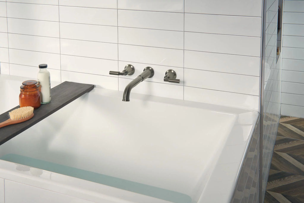 Wall Mounted Double Handle Tub Filler Trim - Nickel F557347