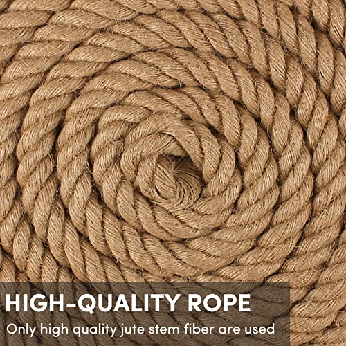 Natural Hemp Rope 1 in x 50 ft for Docks, Railing, Crafts, Tug of War L75761