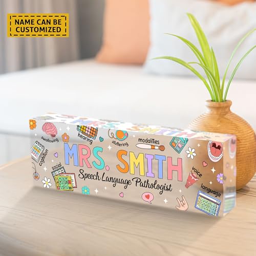 Personalized Librarian Desk Name Plate, Acrylic Block Gift I642516