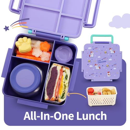 Kids Lunch Box with Thermos, 4 Compartments, Insulated, Drop-Proof, Dishwasher Safe I175