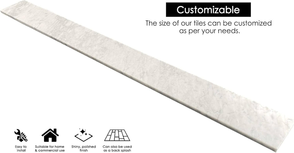 Carrara Marble Floor Threshold Polished 4 x 48 Inch J377305
