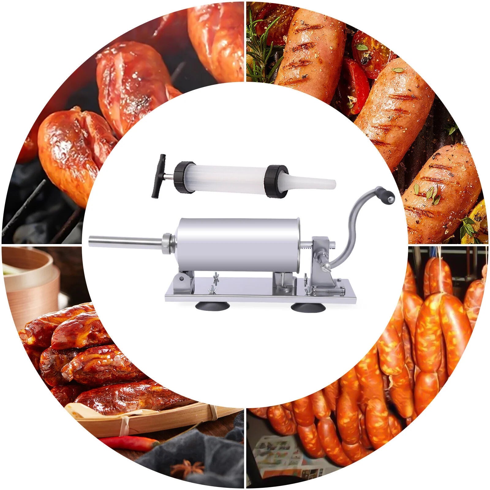 Manual Horizontal Sausage Maker Stainless Steel Meat Filling Machine F852619