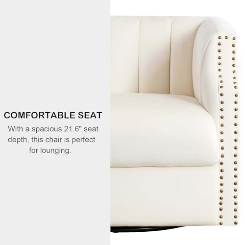 Swivel Barrel Chair Set of 2, 360° Curved Accent Chairs Upholstered for Living Room S60421