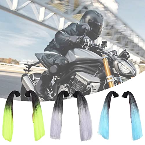 Helmets Pigtails, Detachable Vibrant Color Ponytails for Motorcycle Bicycle Ski Snowboard Helmets P107