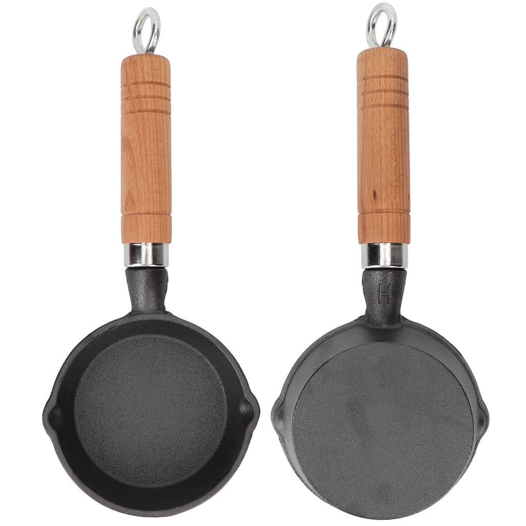 Cast Iron Pan with Wood Handle for Eggs and Pancakes W95623