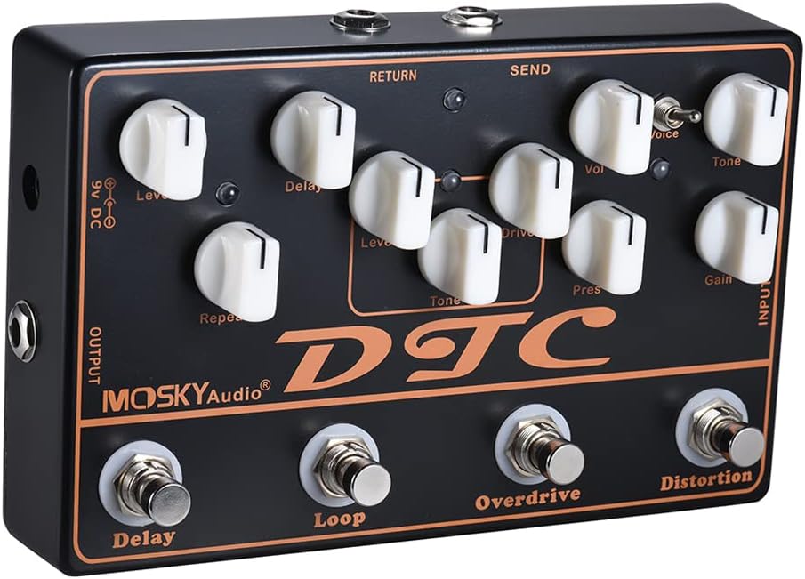 4-in-1 Electric Guitar Effects Pedal Distortion Overdrive Loop Delay G822