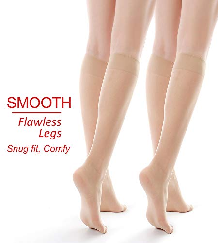 9 Pairs Knee High Pantyhose with Reinforced Toe A795577