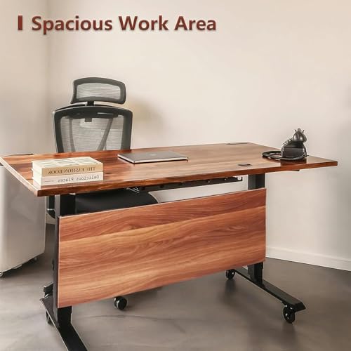White Folding Conference Table 8FT with Wheels W937