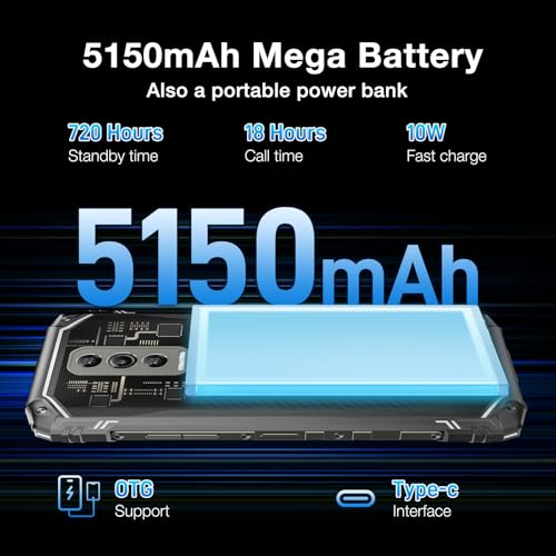 Rugged Smartphone Unlocked, 20GB RAM 256GB, 6.56" 90Hz Display, 50MP Camera T43955