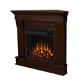 Real Flame Chateau 41" Corner Electric Fireplace with Mantel for Living Room or Bedroom, Replaceable Fireplace Insert Heater, Realistic Log and Flame Effect, Remote Control, Timer, White