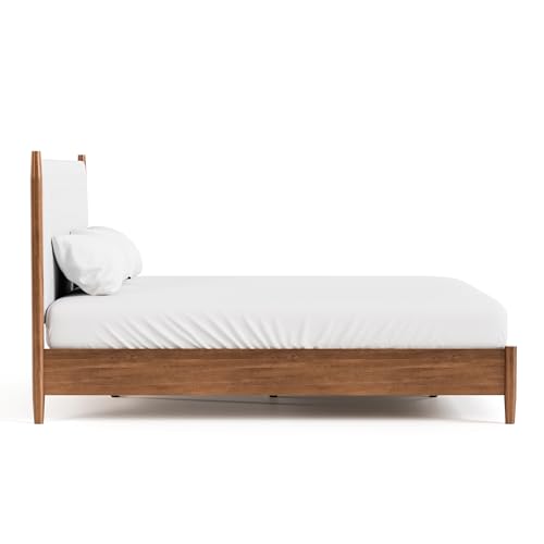 Solid Wood Queen Bed Frame with Headboard, Walnut S710