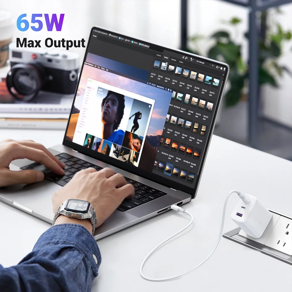USB C Charger 65W, 3 Ports Wall Charger for Laptop F562206