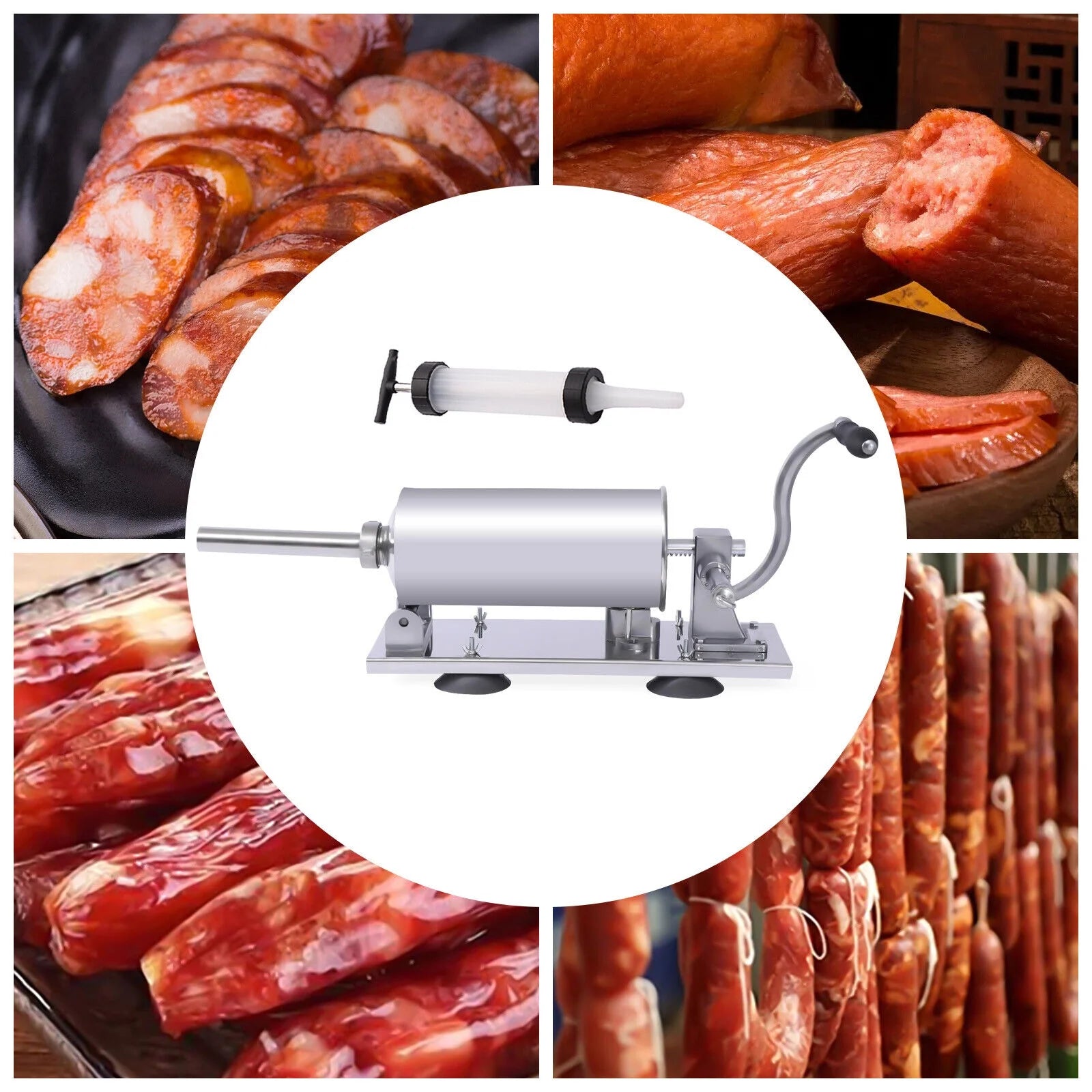 Manual Horizontal Sausage Maker Stainless Steel Meat Filling Machine F852619