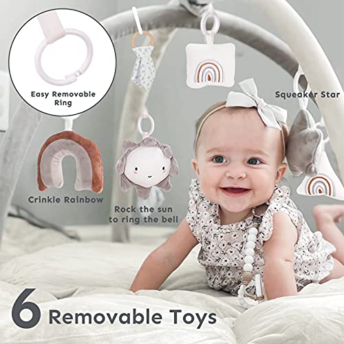 5-in-1 Baby Play Gym with Tummy Time Mat and 6 Toys A16487