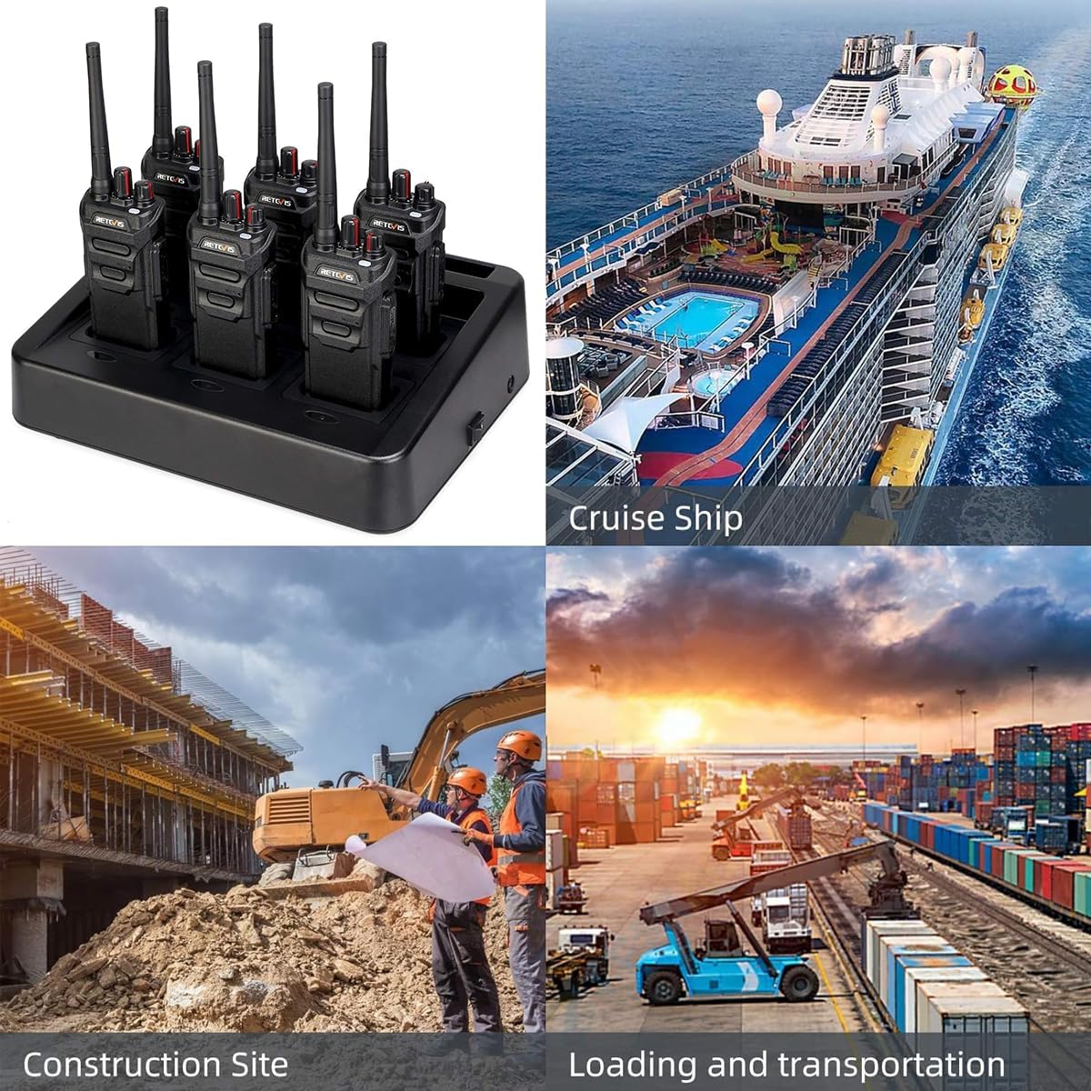 Waterproof Walkie Talkies for Adults, 2 Way Radios Long Range with 6 Way Charger, 6 Pack M145
