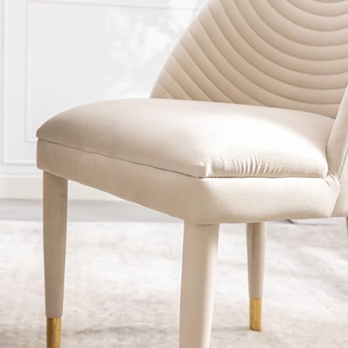 Velvet Dining Chairs Set of 2 with Wood Legs S8795