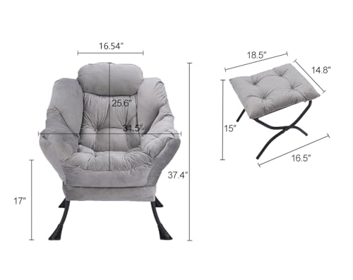 Modern Lounge Chair with Ottoman and Side Pocket S232171