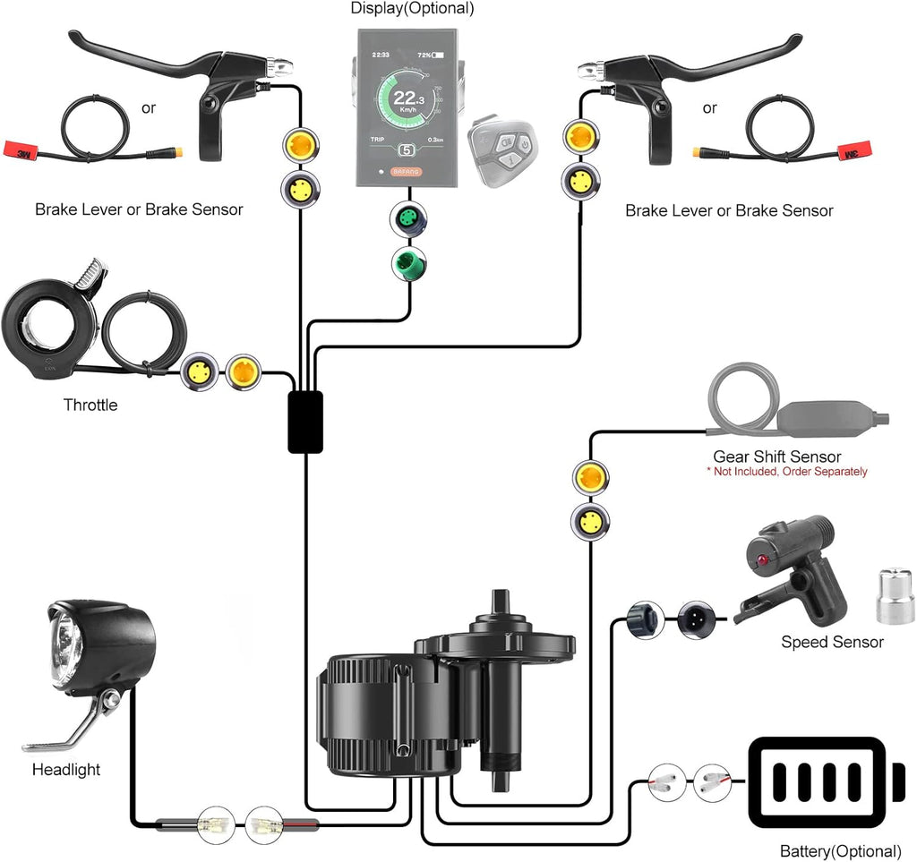Electric Bike Motor Kit Mid Drive 48V 500W Bicycle Conversion Kit H75809