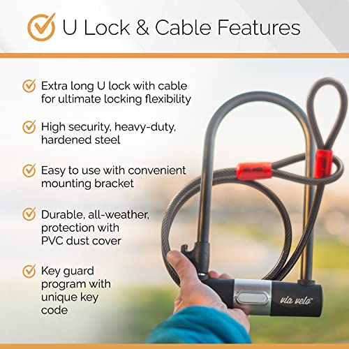 3 Folding Bike Lock Set Keyed Alike Heavy Duty Steel with Mounting Case O687