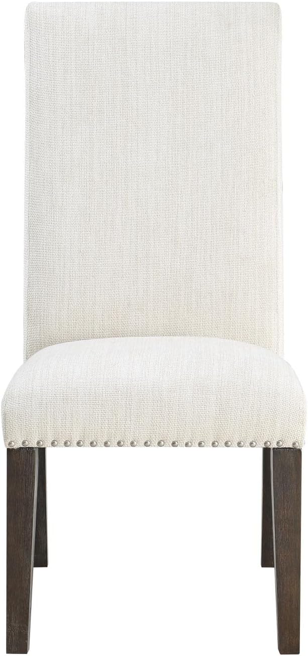 Upholstered Dining Side Chair Set of 2, Charcoal Finish B44196