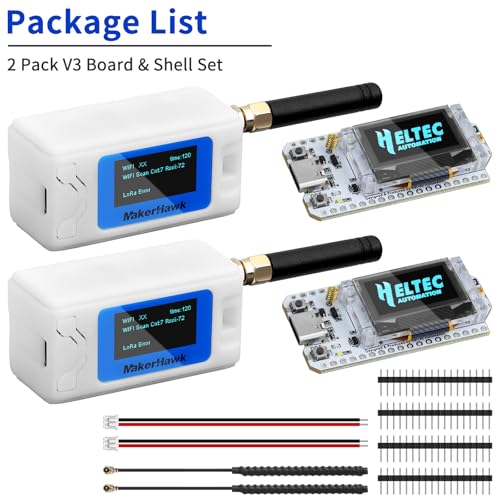 ESP32 LoRa V3 Development Board with 915MHz Antenna and 1100mAh Battery Case Set A534611