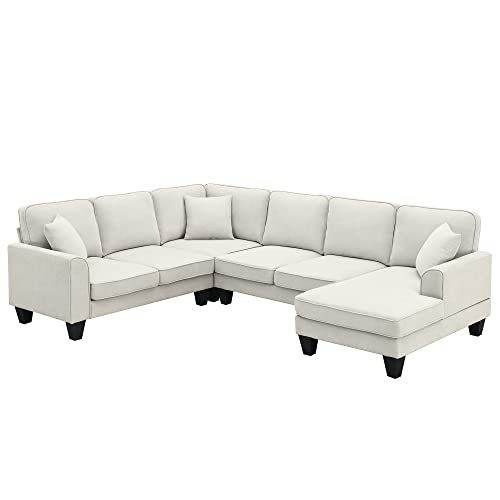 Modular U-Shape Sectional Sofa with 3 Pillows N768786
