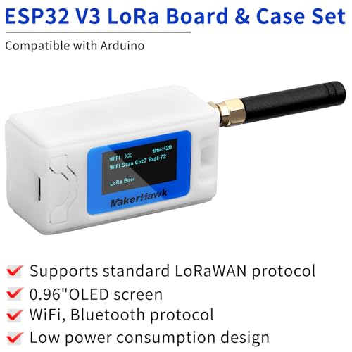 ESP32 LoRa V3 Development Board with 915MHz Antenna and 1100mAh Battery Case Set A534611